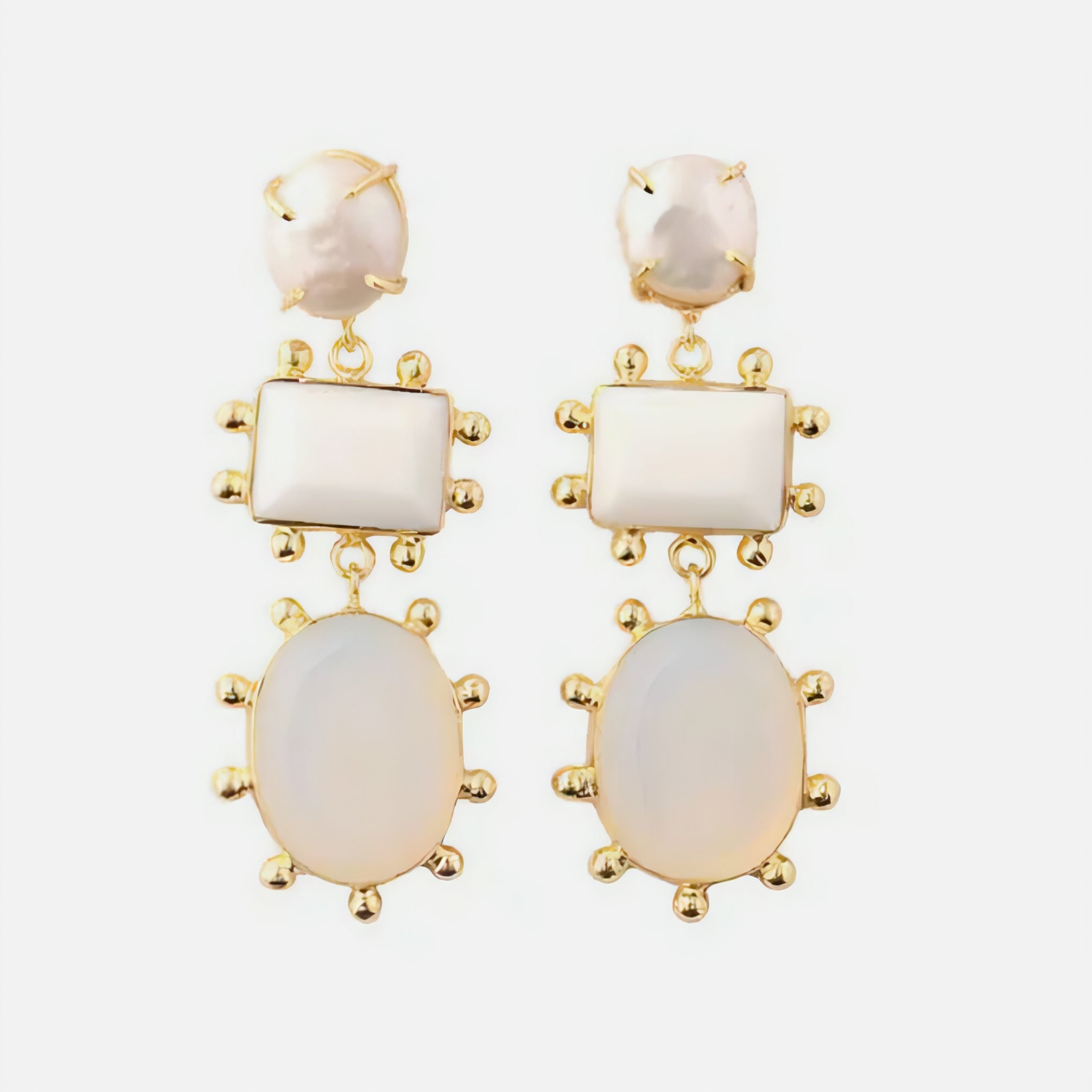 Gypsy Glam |  Stud Dangle Earings | 18 KT Gold Plated