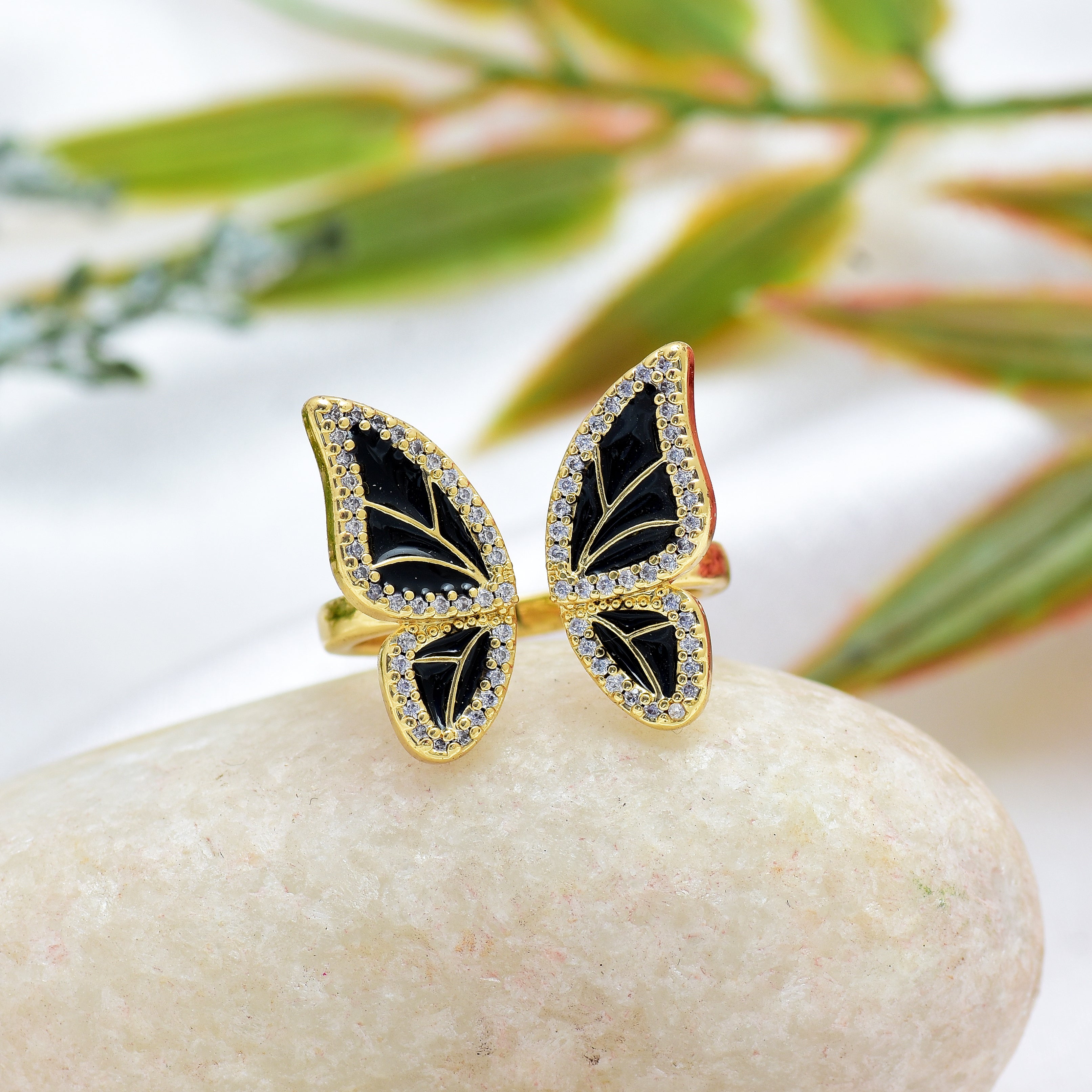 Open Butterfly Enamel Rings | Anti Tarnish