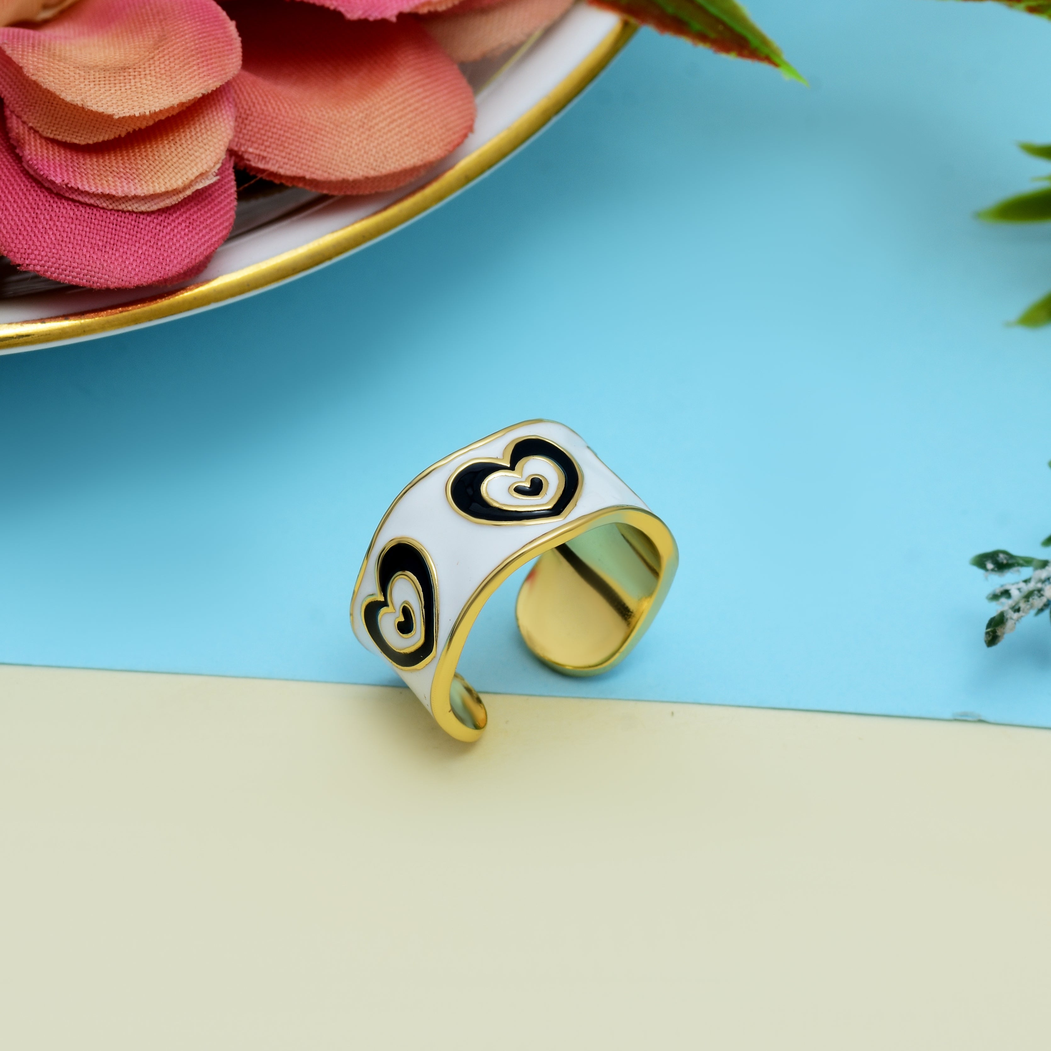 Pop Heart Shape Enamel Rings | Anti Tarnish