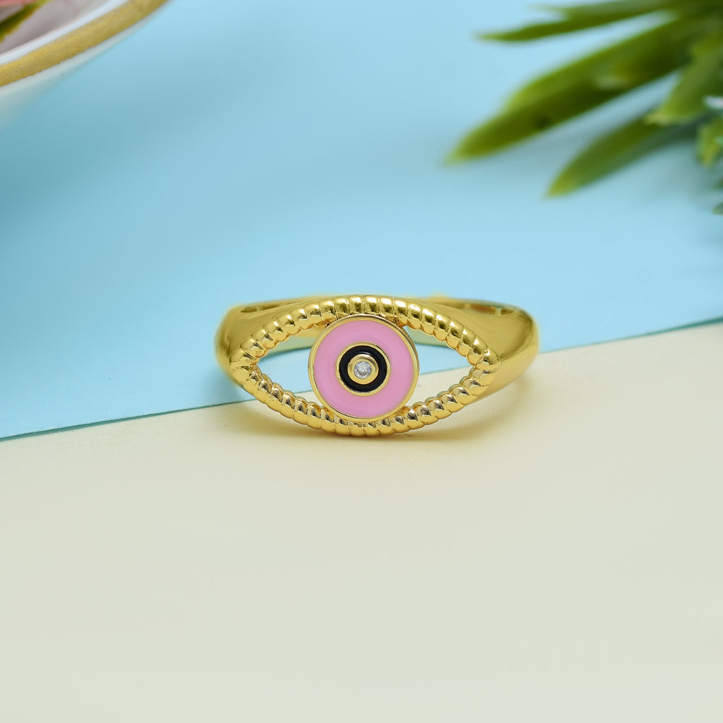 Golden Evil Eye Ring | Anti Tarnish