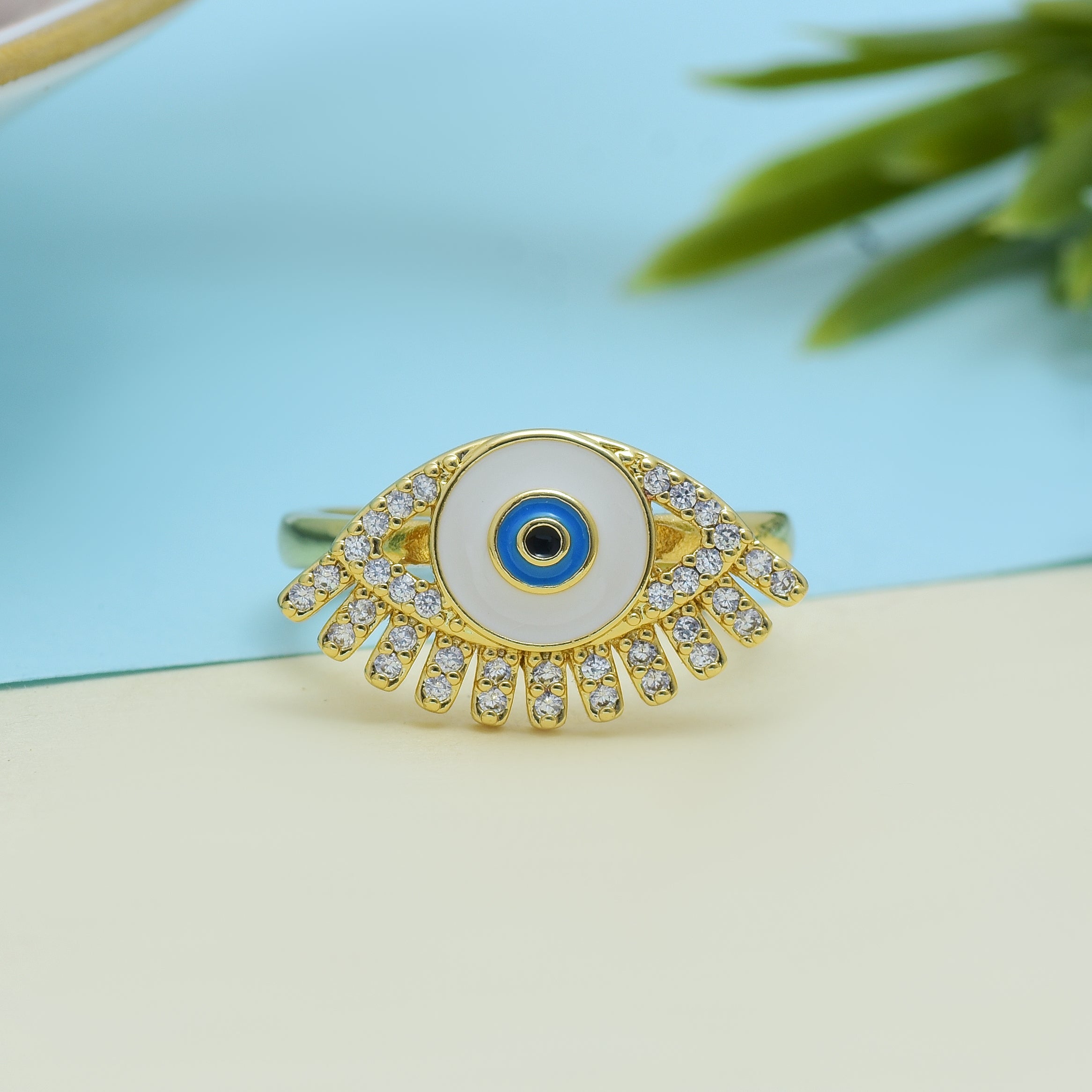 Cubic Zirconia Evil Eye Ring | Anti Tarnish