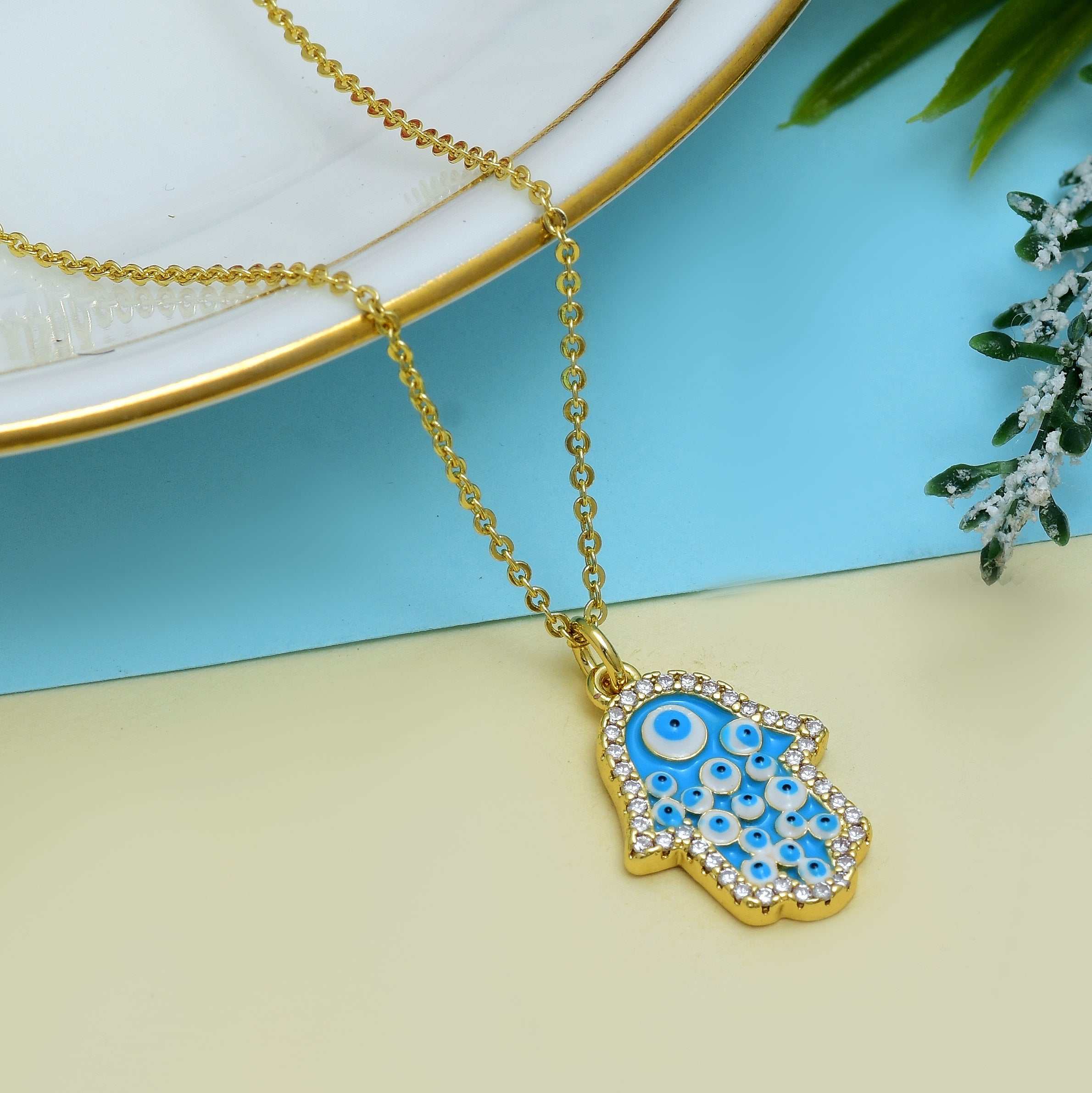 Hamsa Evil Eye Necklace | Anti Tarnish