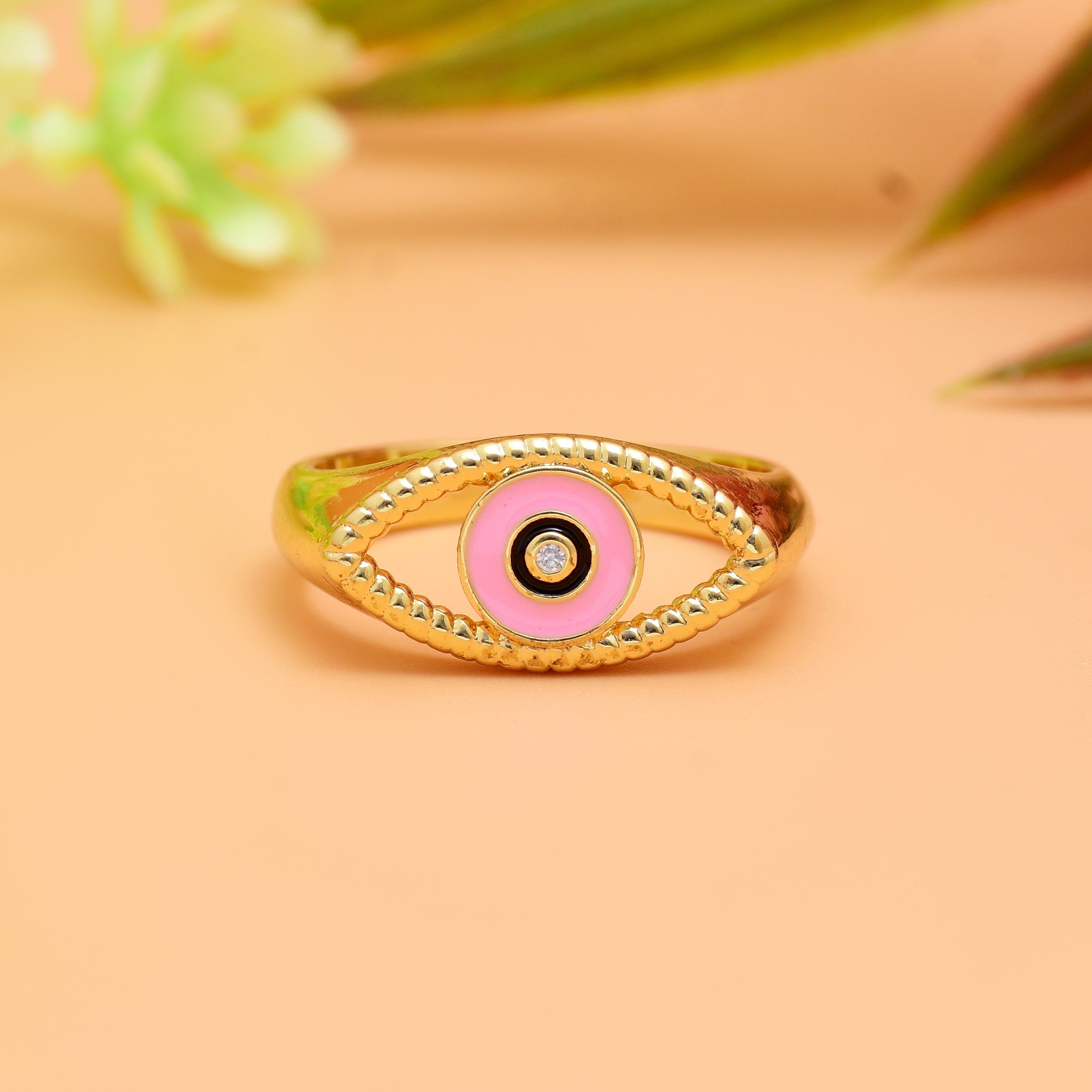 Golden Evil Eye Ring | Anti Tarnish