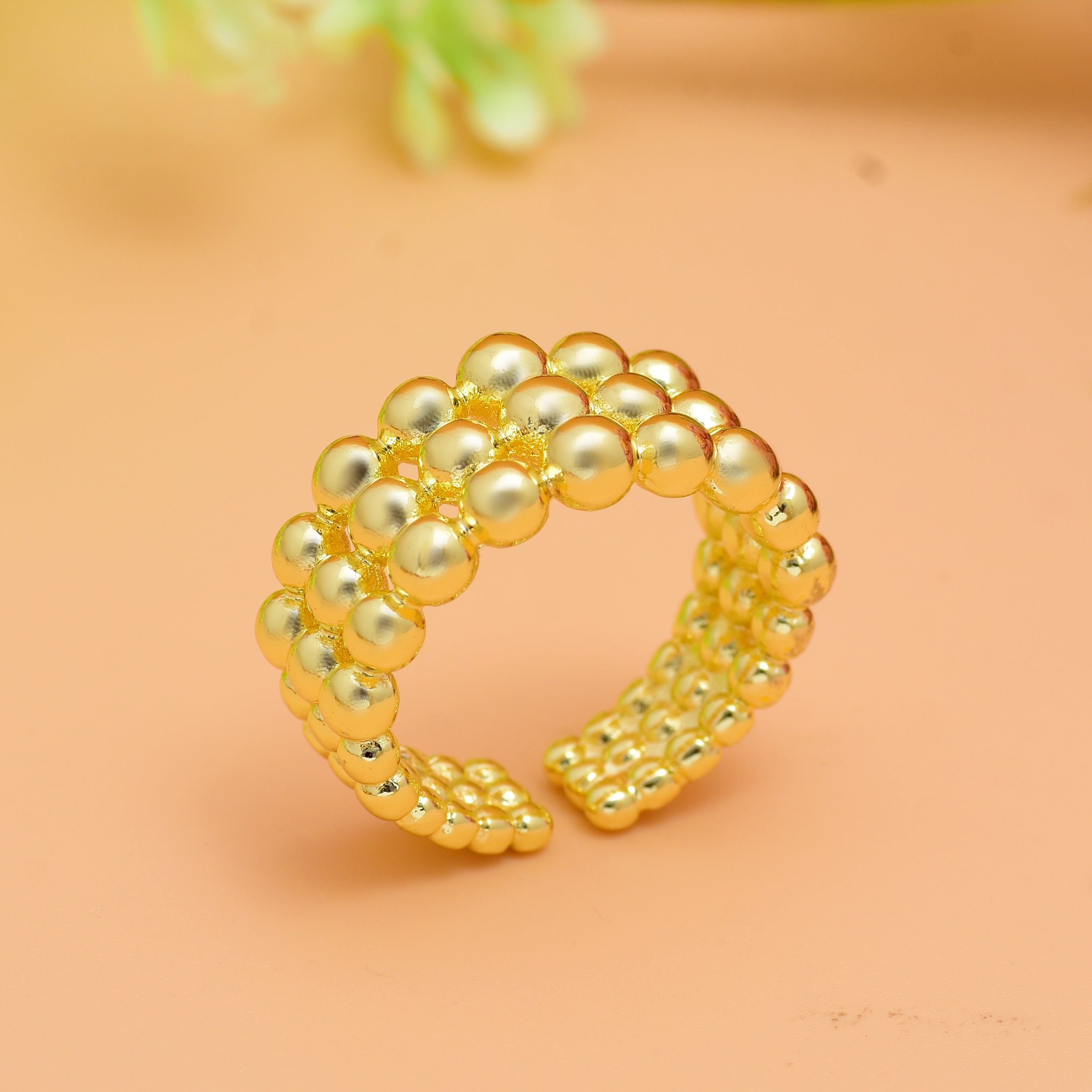 Beaded Ball Band Ring | Anti Tarnish