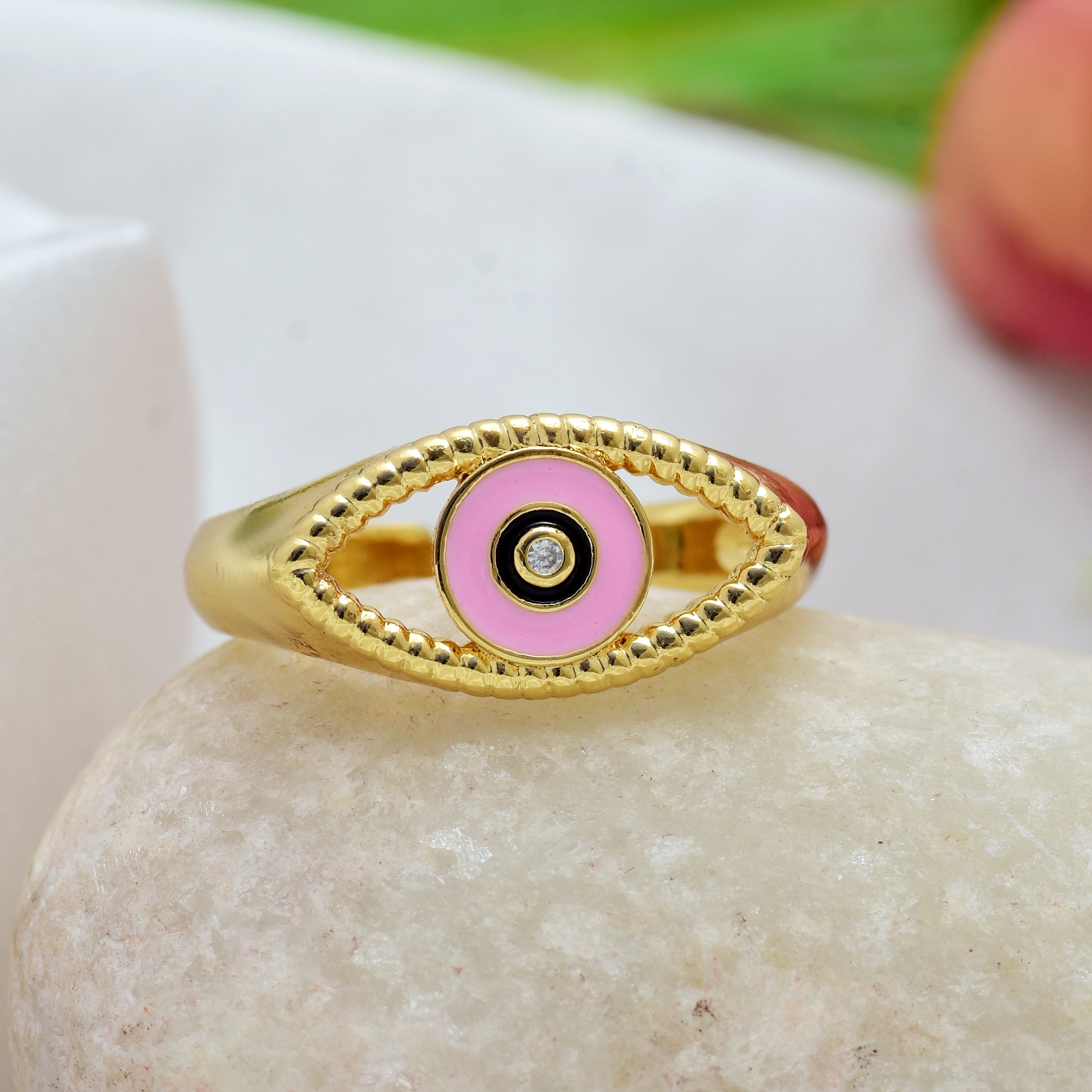 Golden Evil Eye Ring | Anti Tarnish